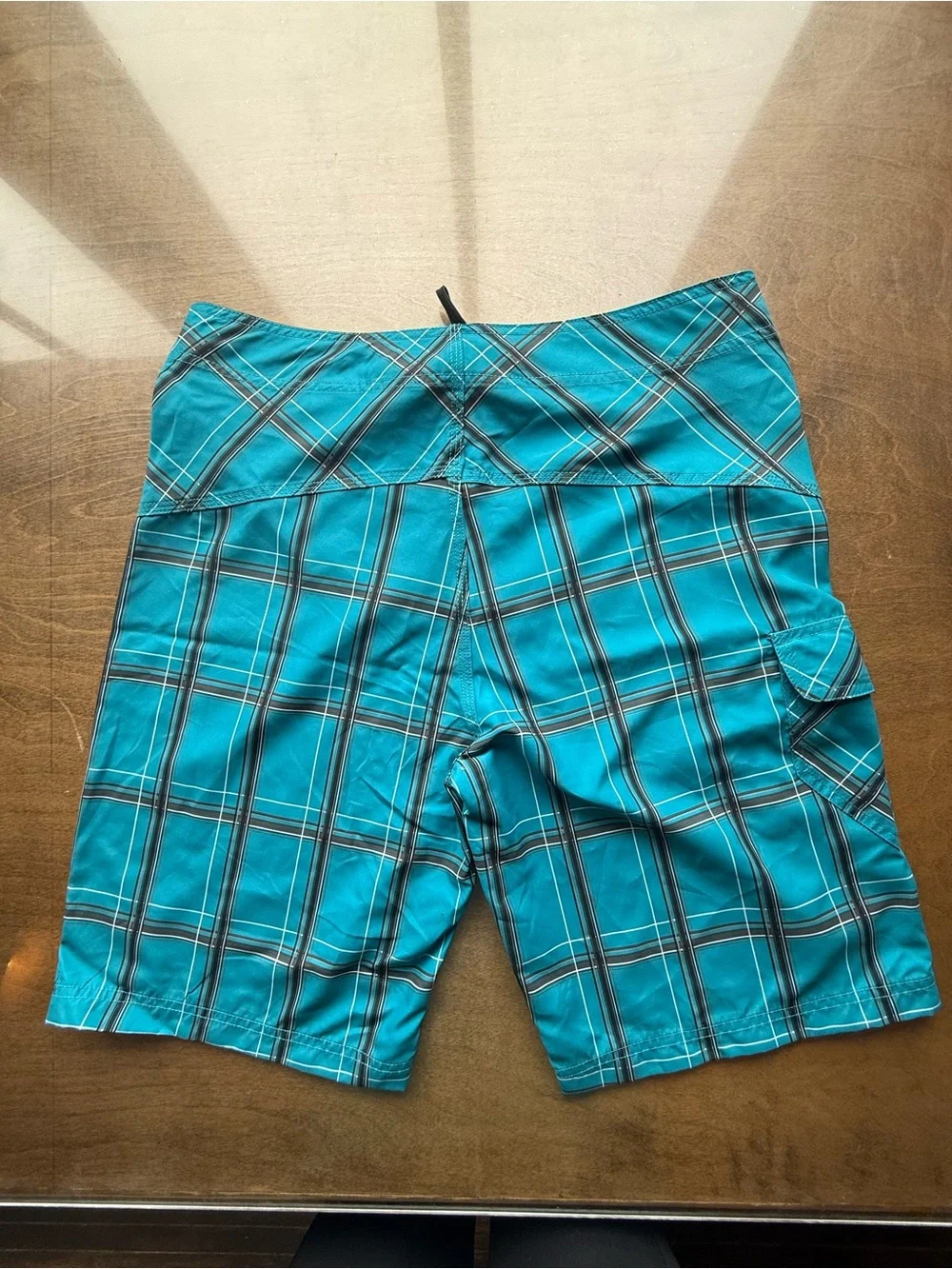 Hurley Men’s Teal Plaid Board Shorts